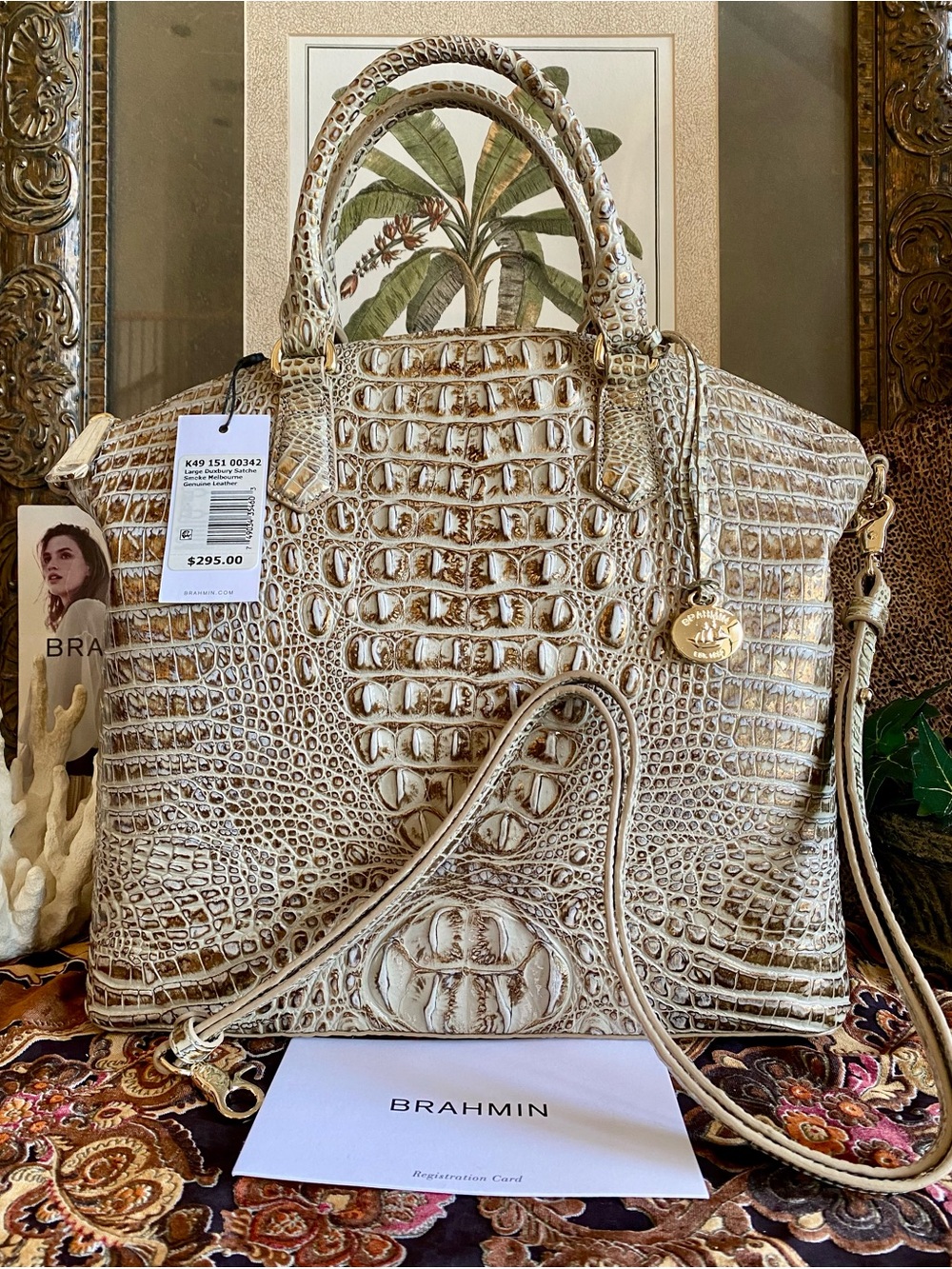 EXQUISITE ⭐️NWT “SMOKE MELBOURNE” LARGE DUXBURY Brahmin Satchel